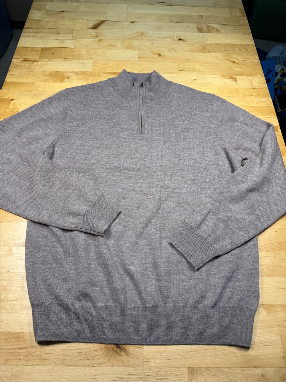 Christian Lacroix Fine Merino Wool Men’s Half-zip Light Brown Sweater
